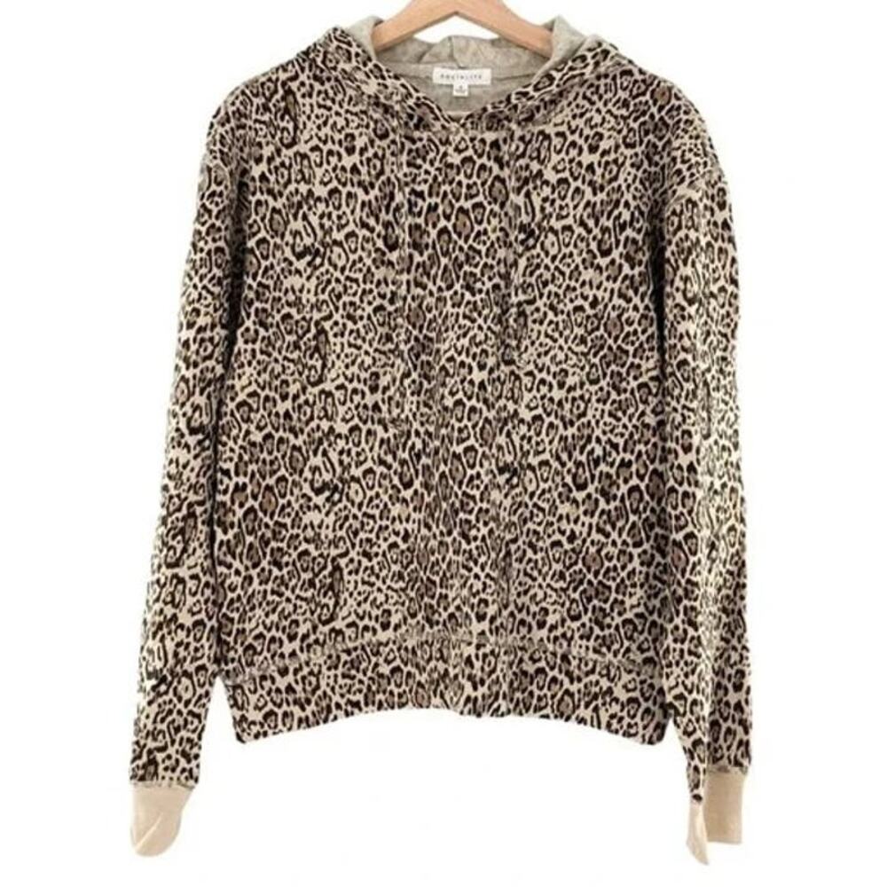 Socialite Fleece Lined Hoodie Sweatshirt Sz XL/Extra Large in Leopard Print NWT